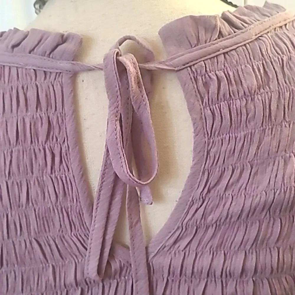 Lavendar Matching Set  Smocked Top Skirt Feminine Frilly Boho Outfit